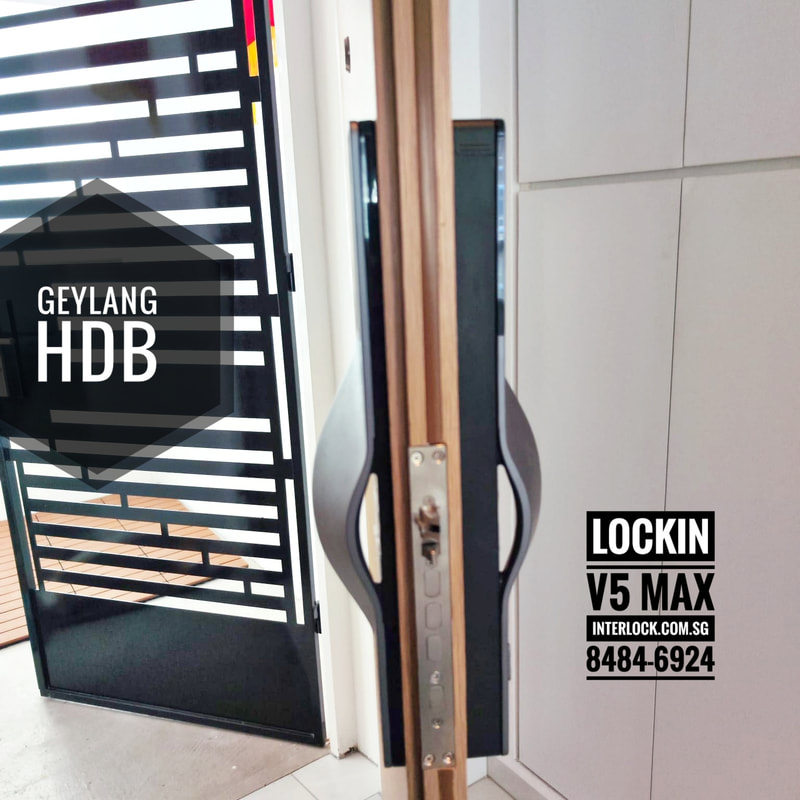 Lockin V5 Max Palm Vein Recognition at Geylang HDB side view from Interlock Singapore