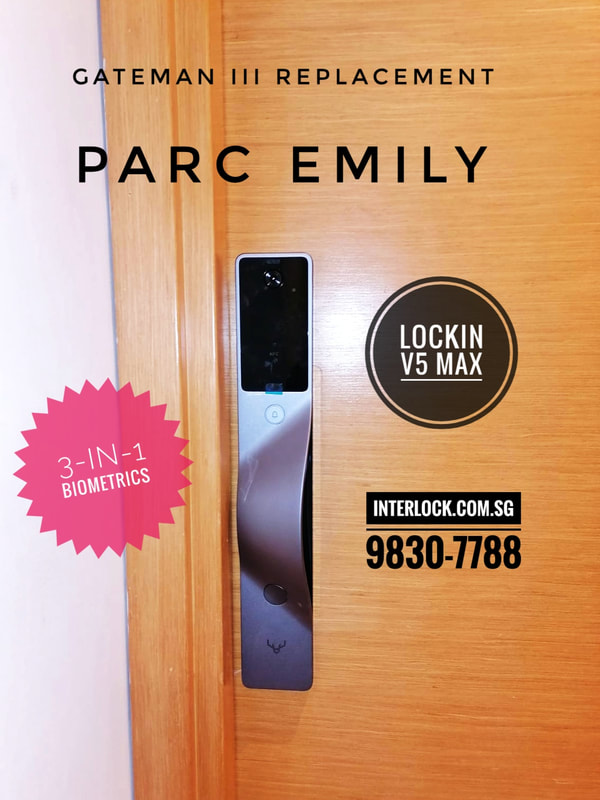 Lockin V5 Max Palm Vein Recognition at Parc Emily replace repair iRevo Gateman III - Interlock Singapore - front view