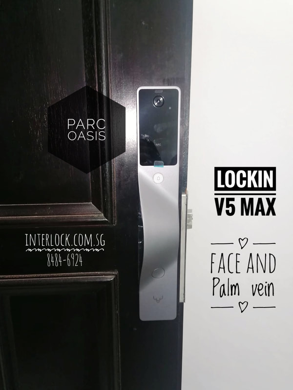 Lockin V5 Max Palm Vein Recognition at Parc Oasis condo from Interlock Singapore - front view