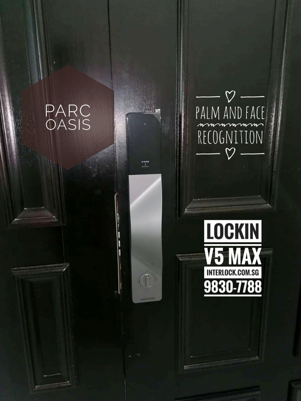 Lockin V5 Max Palm Vein Recognition at Parc Oasis condo from Interlock Singapore - rear view