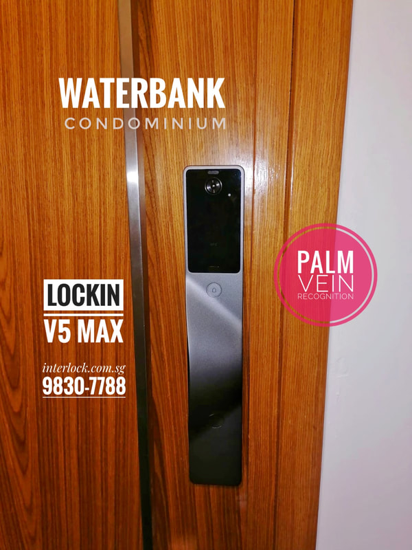 Lockin V5 Max Palm Vein Recognition at Waterbank from Interlock Singapore - front view 2