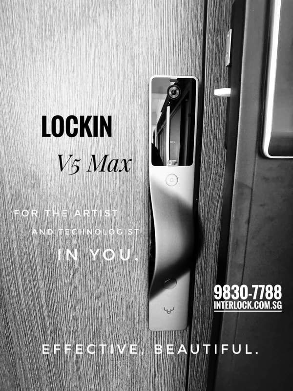 Lockin V5 Max Palm Vein Recognition black n white - front view - from Interlock Singapore