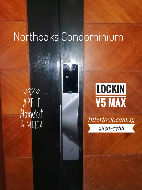 Lockin V5 Max Palm Vein Recognition Door Lock at Northoaks front view Interlock Singapore