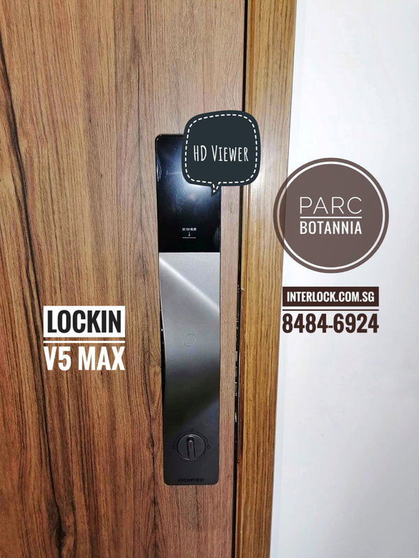 Lockin V5 Max Palm Vein Recognition Door Lock at Parc Botannia rear view Interlock Singapore