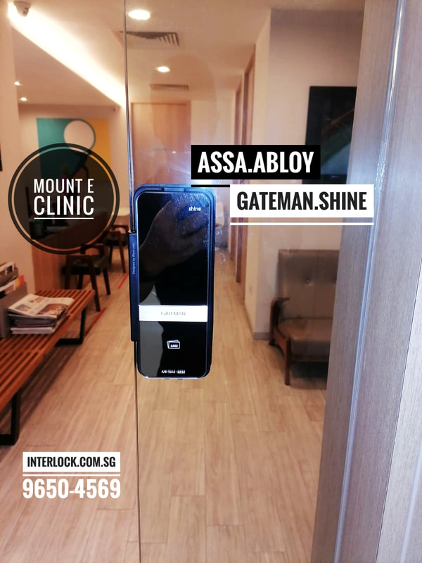 Mount E Clinic Glass Door with Assa Abloy Gateman Shine Digital Lock from Interlock Singapore 1