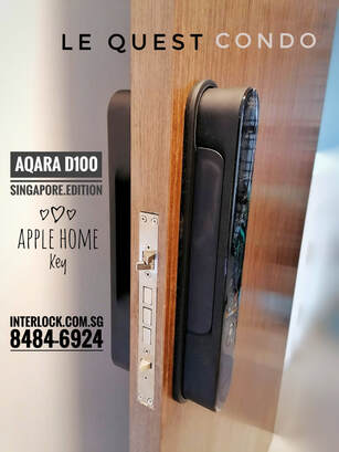Aqara D100 International zigbee edition on Le Quest condo door from Interlock Singapore