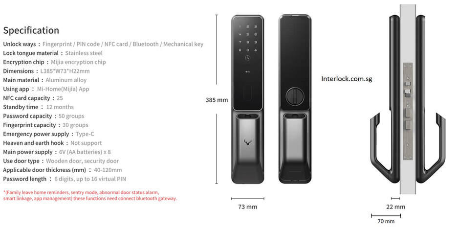 Singapore Smart Lock Lockin S30 Pro Supports Xiaomi Mijia Smart Lock Specifications