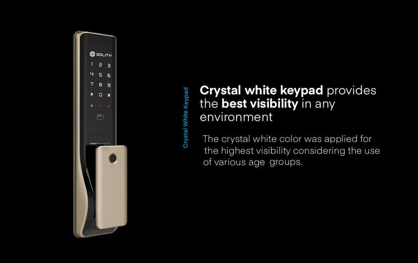 Solity GP-6000BKF One Touch Push Pull Handle Smarrt Door Lock high clarity keypad from Interlock Singapore