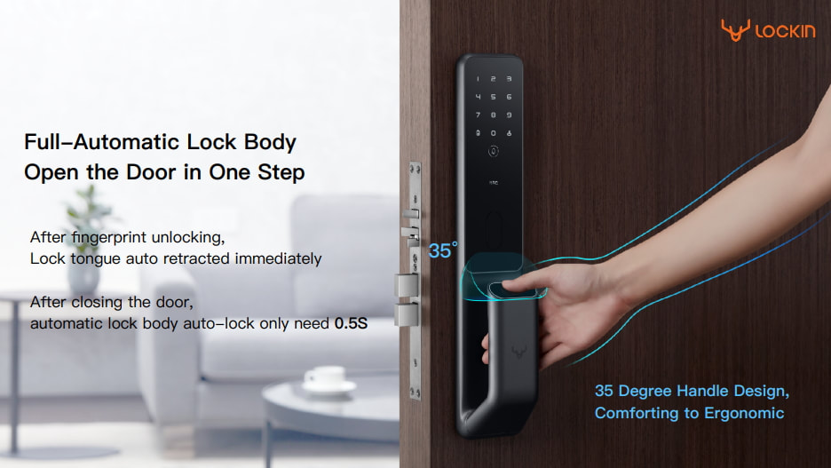 Singapore Smart Lock Lockin S30 Pro Supports Xiaomi Mijia Smart Lock Ergonomic Fingerprint Handle