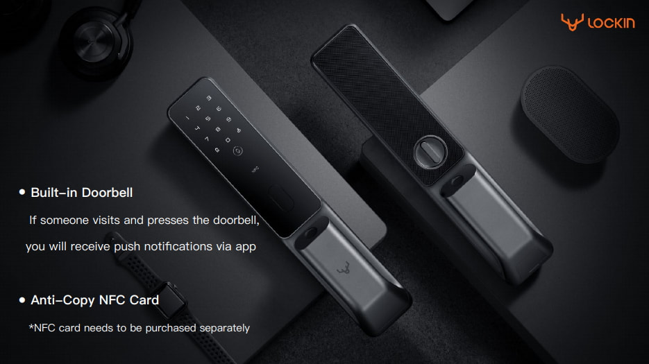 Singapore Smart Lock Lockin S30 Pro Supports Xiaomi Mijia Smart Lock Built In Doorbell Anti Copy NFC Card