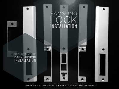 Samsung Digital Lock P930 Faceplate, strike plate and rebate adapter for left and right opening doors