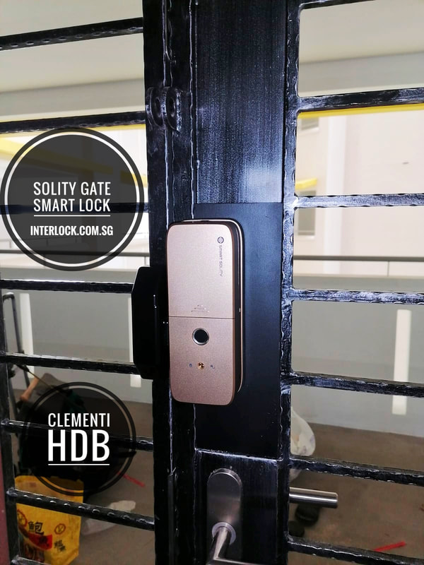 Solity Gate Smart Lock GD-65B at Clementi HDB door in Singapore from Interlock Singapore - Authorised Reseller