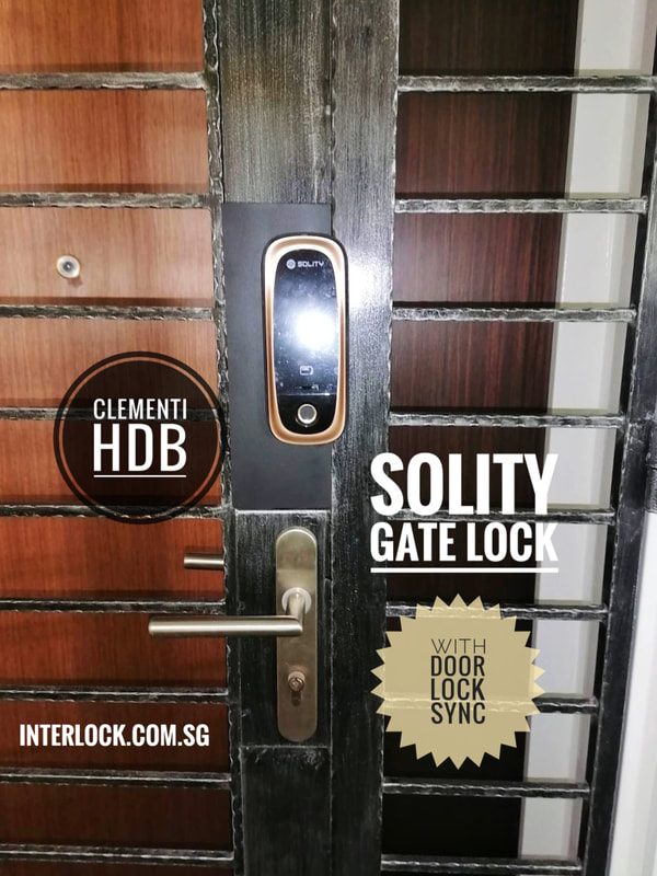 Solity Gate Smart Lock GD-65B at Clementi HDB door in Singapore from Interlock Singapore - Authorised Reseller