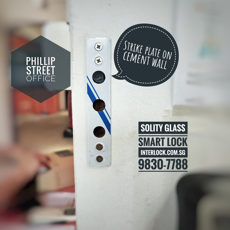 Solity Glass Lock GG-33B at Philllip Street from Interlock Singapore - strike plate view