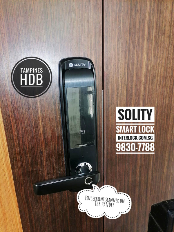 Solity GM-6000 smart door lock bundle at Tampines HDB Interlock Singapore - front view 2