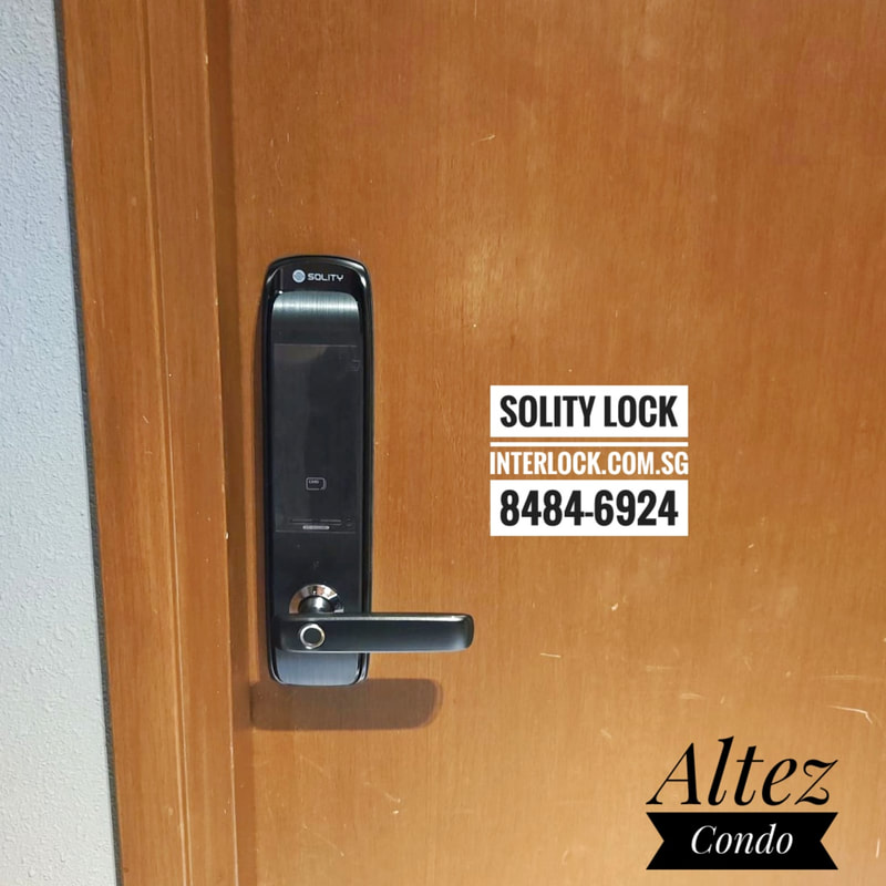 Solity GM-6000 smart lock at The Altez replace not repair iRevo Gateman V100-H  Interlock Singapore - front view