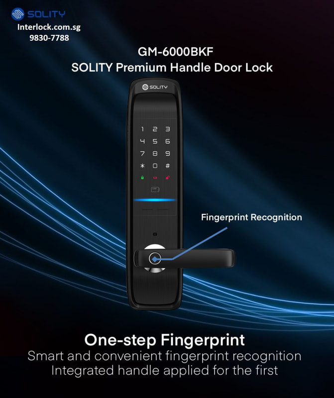 Solity GM-6000BKF has fingerprint scanner right on the handle for a single motion authentication and door opening