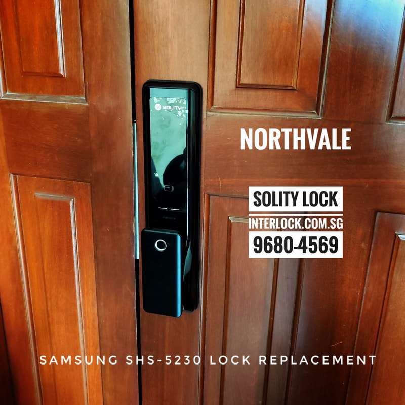 Solity GP-6000 smart lock at Northvale condo replace not repair Samsung Lock - Interlock Singapore - front view