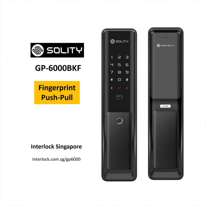 Solity GP-6000BKF Push Pull Handle Smart Lock from Interlock Singapore