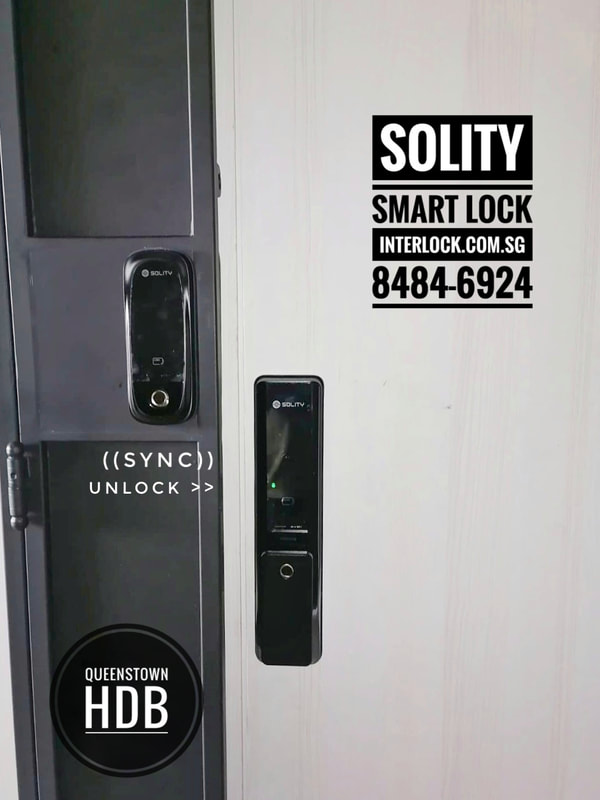 Solity GP-6000BKF Smart Door Lock at Queenstown HDB Interlock Singapore - front view