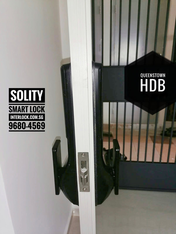 Solity GP-6000BKF Smart Door Lock at Queenstown HDB Interlock Singapore - side view
