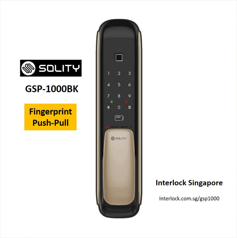 Solity GSP-1000BK Push Pull Handle Smart Door Lock from Interlock Singapore