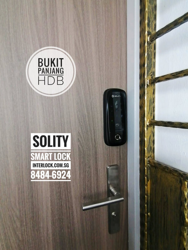 Solity Smart Door Lock GA-65B at Bukit Panjang HDB from Interlock Singapore Front View