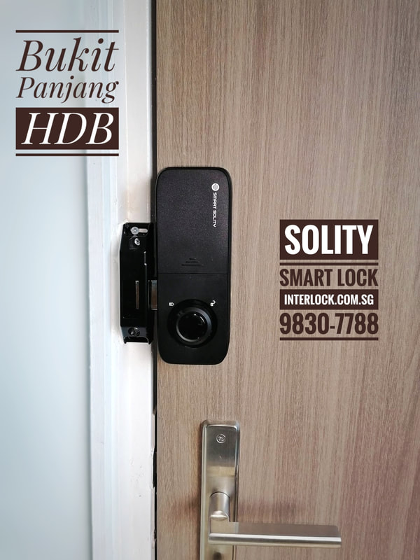 Solity Smart Door Lock GA-65B at Bukit Panjang HDB from Interlock Singapore Rear View