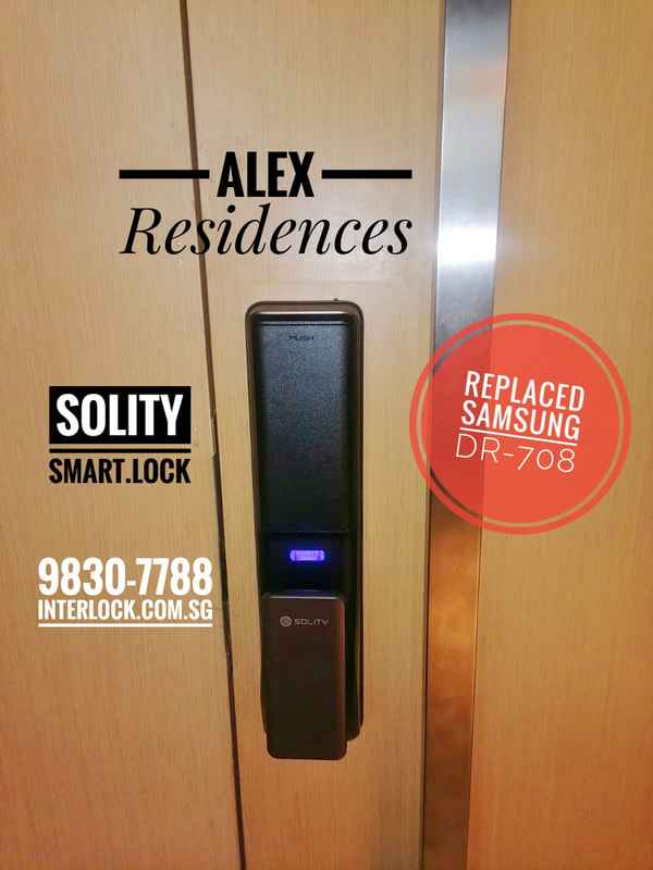 Solity Smart Lock Push Pull GSP-2000BKF at Alex Residences from Interlock Singapore - rear view