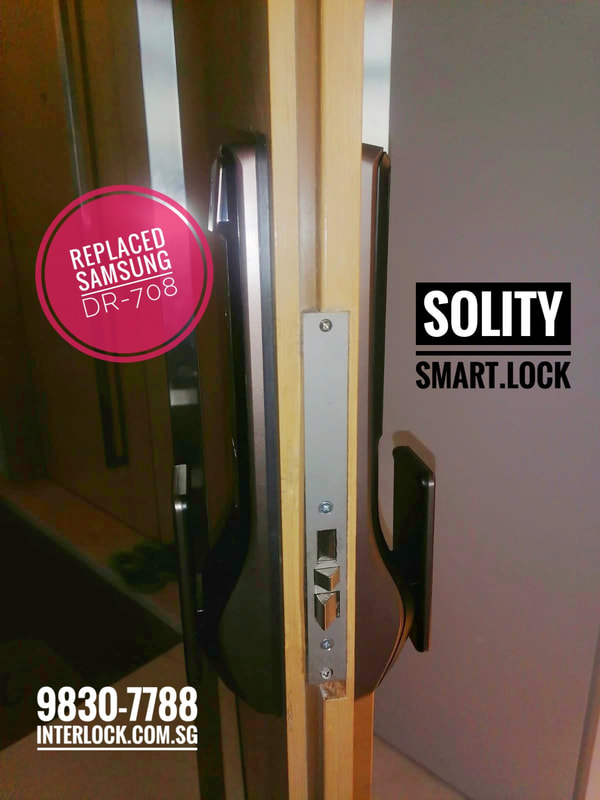 Solity Smart Lock Push Pull GSP-2000BKF at Alex Residences from Interlock Singapore - side view