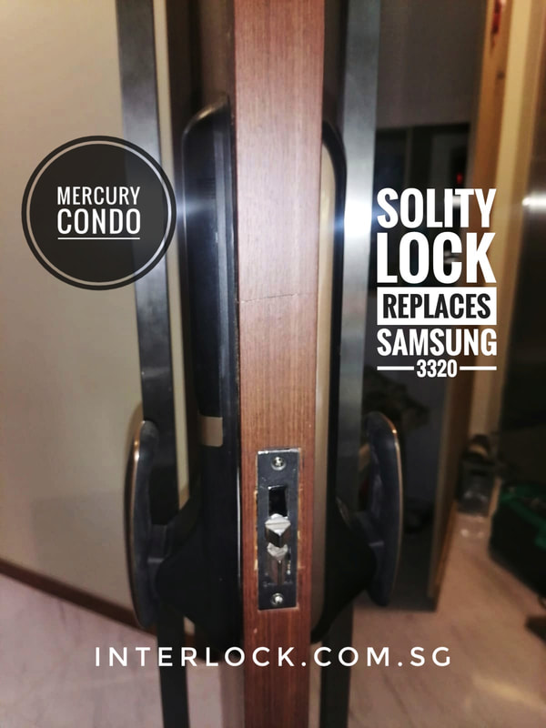 Solity Smart Lock Singapore GSP-1000BK at Mercury Condo side view