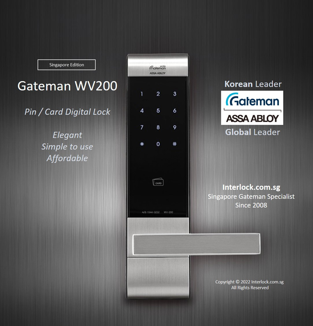 Singapore promotion digital door lock. Gateman WV200